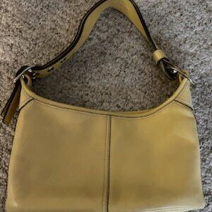 Vintage Yellow Coach Hobo Bag, Adjustable Strap